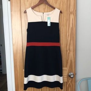 41 Hawthorn color block A-Line dress, Navy, size L